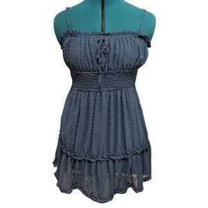 Altar'd State Tiered Mini Dress - Size Large, Slate Blue